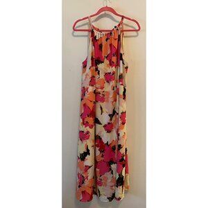AVA VIV Maxi Dress Floral Print Sleeveless Halter 1X